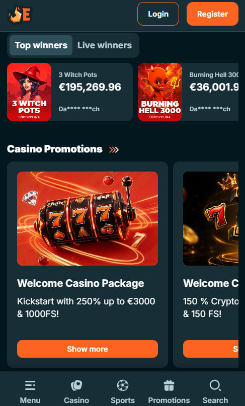 EmberBet Casino mobile